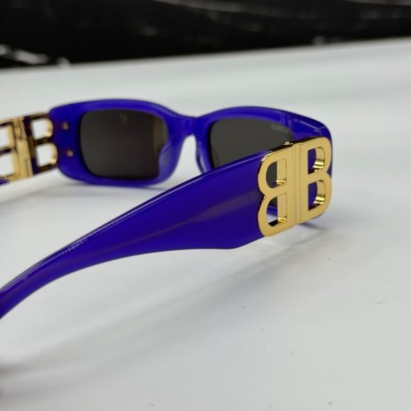 NEW BB0096S 004 BALENCIAGA PURPLE GREY SQUARE UNISEX BALENCIAGA SUNGLASSES - Picture 7 of 10